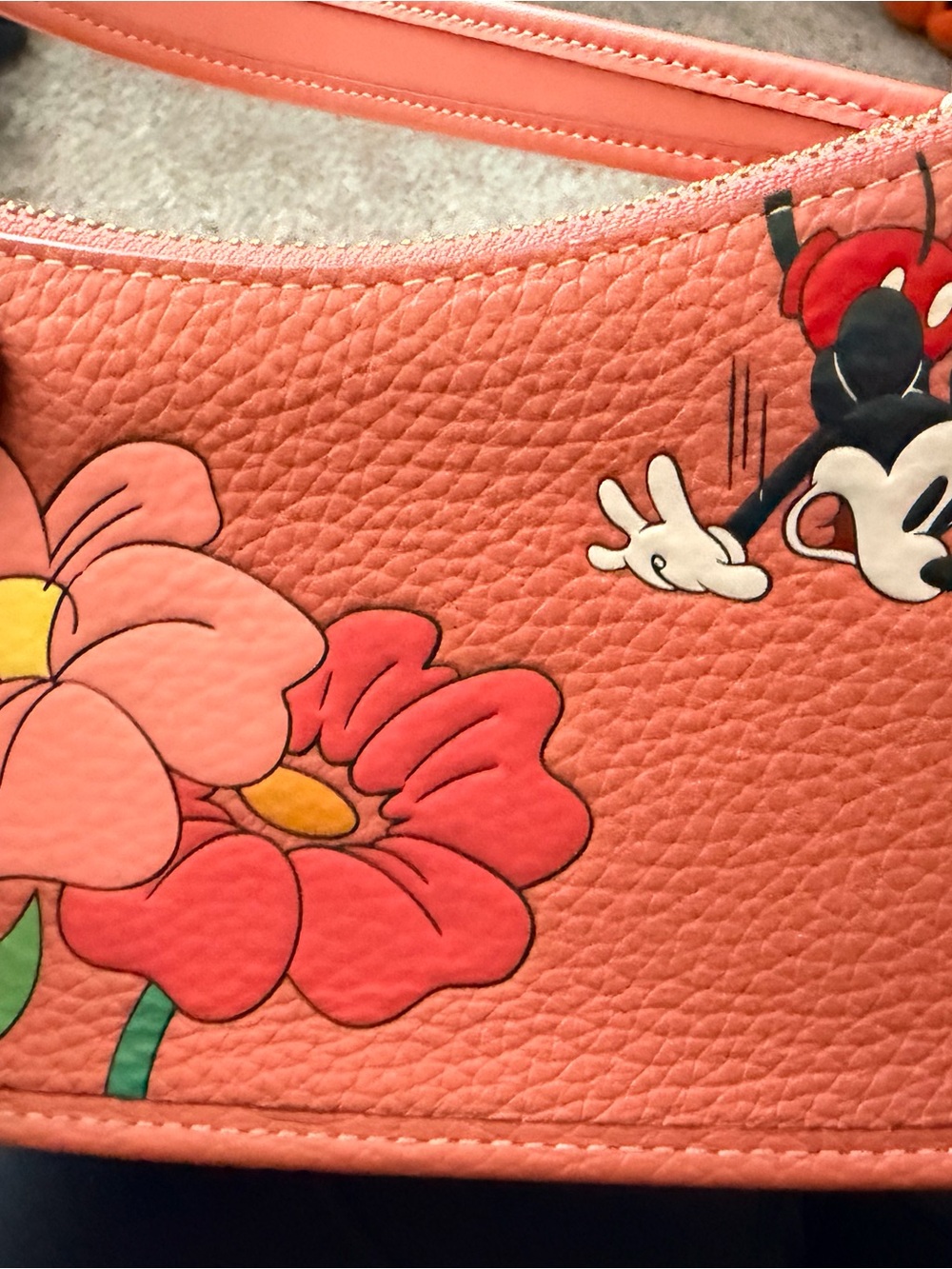 Coral Disney X Coach Leather Bag
